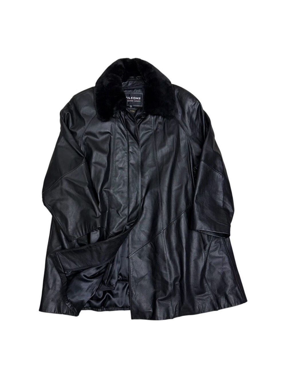 WILSONS LEATHER Coat Faux Fur Genuine Leather Winter Parka Trench Womens 2XL